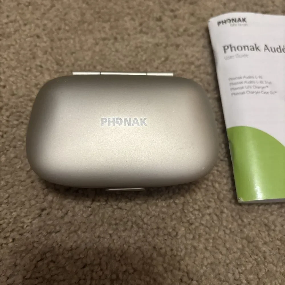 Phonak Small Hard Shell Hearing Aid Case With User Guide
